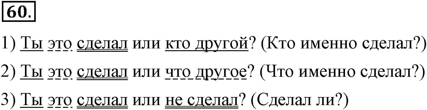Повторение изученного в 5-8-м классах. §4. Грамматика: морфология и синтаксис. Упражнение №60 — решение 1