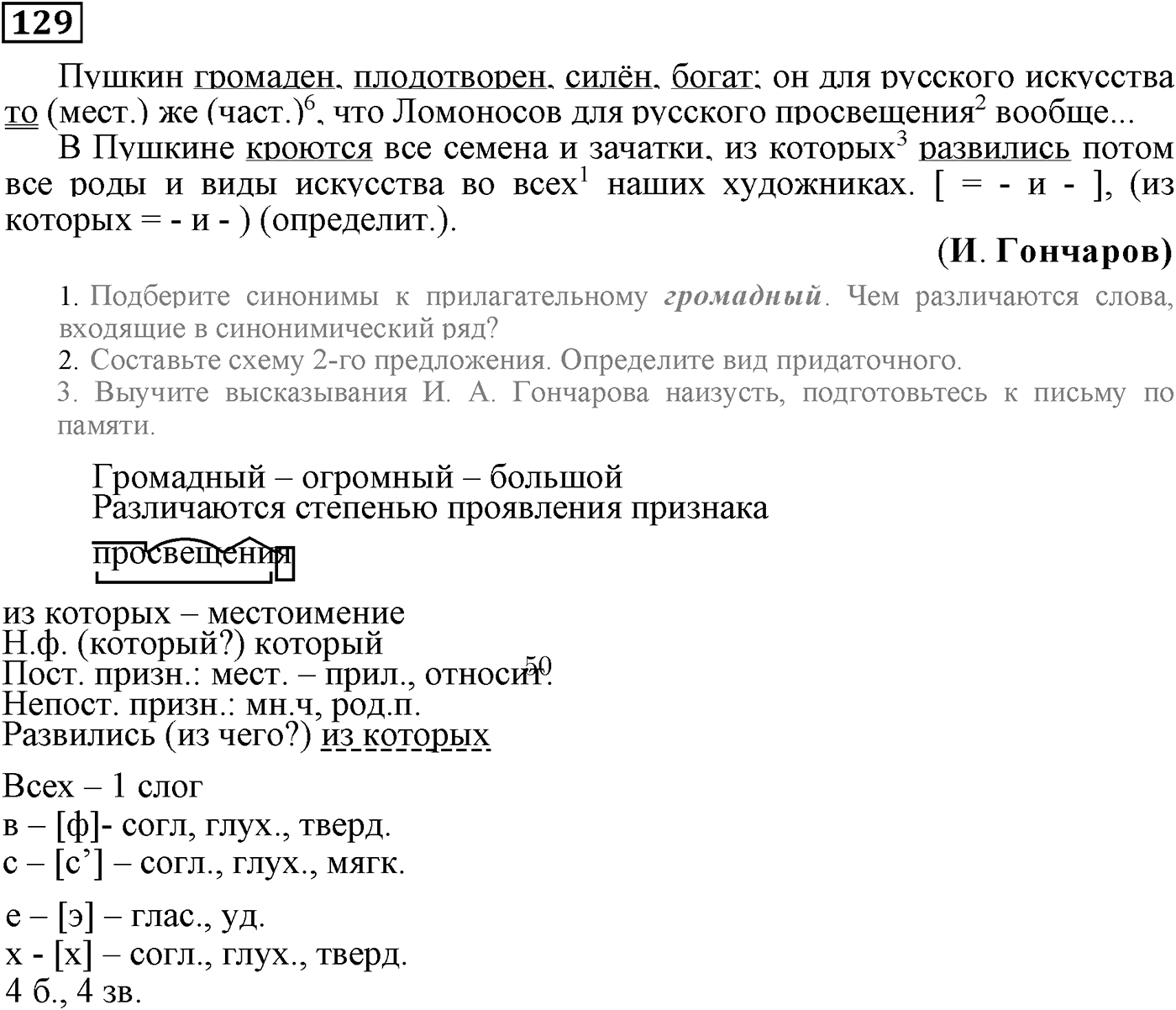 Придаточные определительные. Упражнение 129 — решение 2