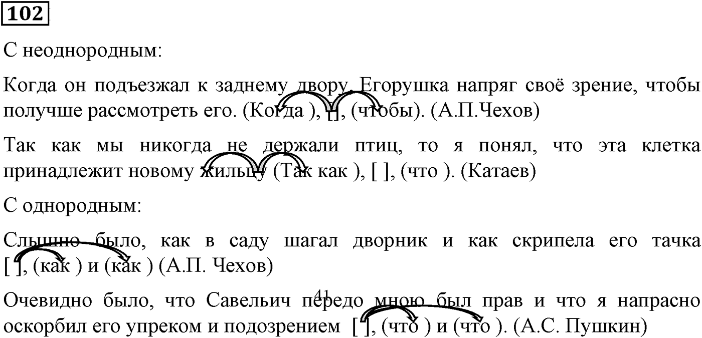 Сложноподчинённые предложения с несколькими придаточными. Упражнение 102 — решение 2