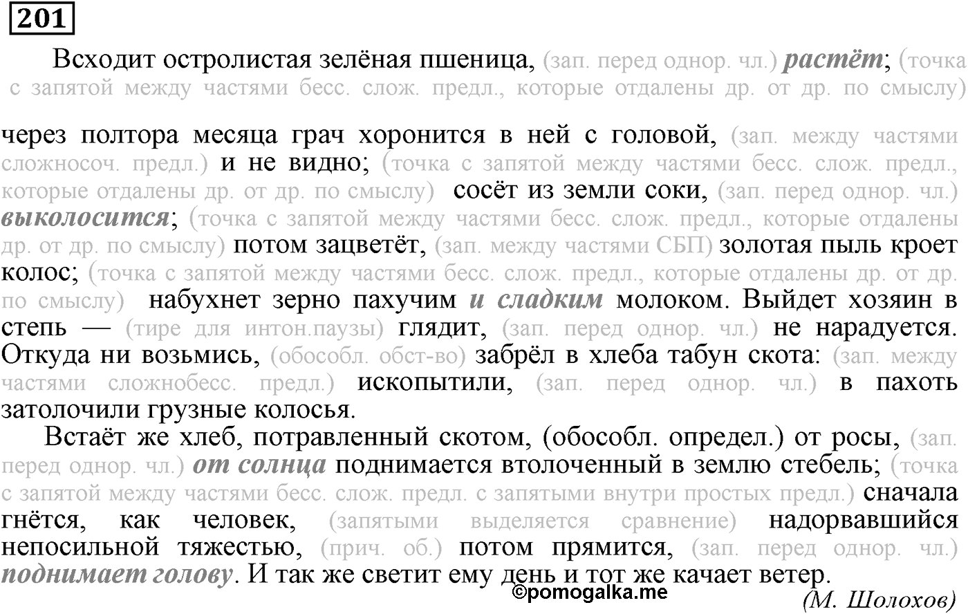 Значения сложных бессоюзных предложений. Упражнение 201 — решение 1