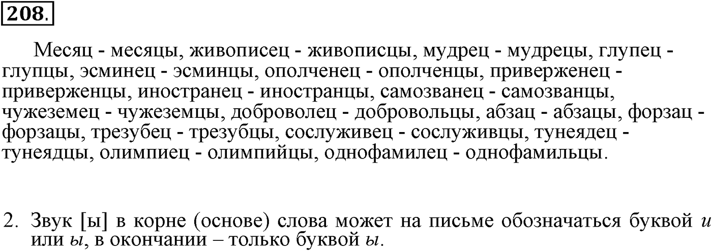 Повторим орфографию. Упражнение 208 — решение 2